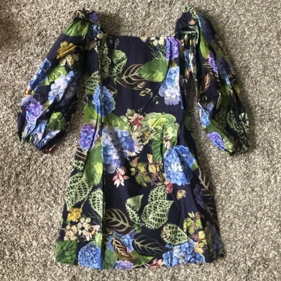 Cara Cara Floral Mini Dress - Blue and Green - Picture 6 of 10